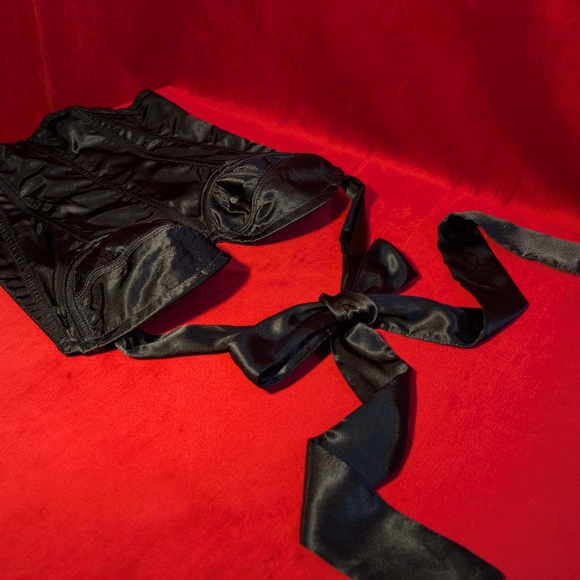 vintage trashy lingerie Playboy bunny costume halter bustier with ribbon tie 36B - Picture 9 of 9